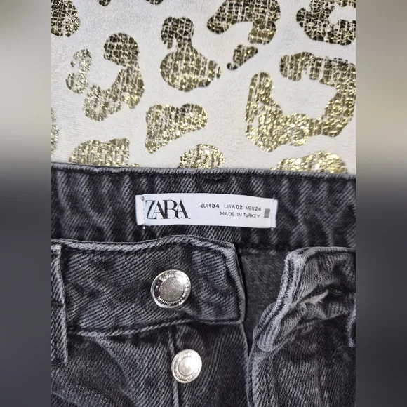 5 For $25✨Zara Womens Small 2 Black Denim Jeans High Waist Baggy Boyfriend Jeans - Picture 4 of 10